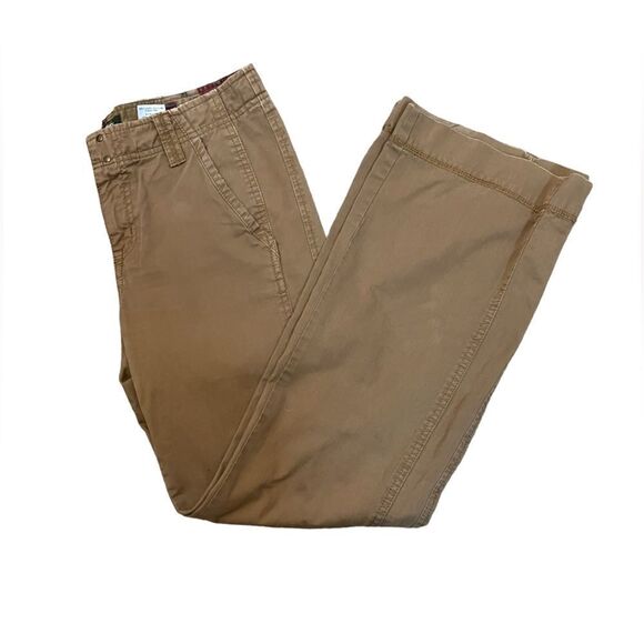 EDDIE BAUER Tan Wide Leg Cotton Mid Rise Casual Pant 6 - Picture 1 of 10